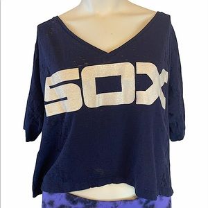 PINK Victoria’s Secret women’s Sox navy blue see through T-Shirt